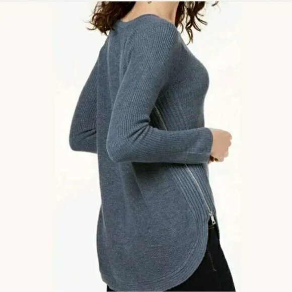 INC International Concepts Gray Long Sleeve sweater w/ zipper details Sz: 2X - Picture 2 of 13